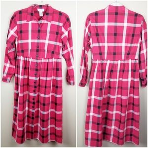 Jones Red Plaid Utility Long Sleeve Dress, 2P